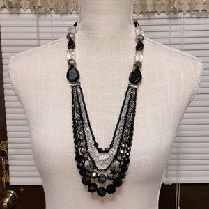 Lia Sophia glamorous “front row” chunky fashion jewelry layered necklace 32”